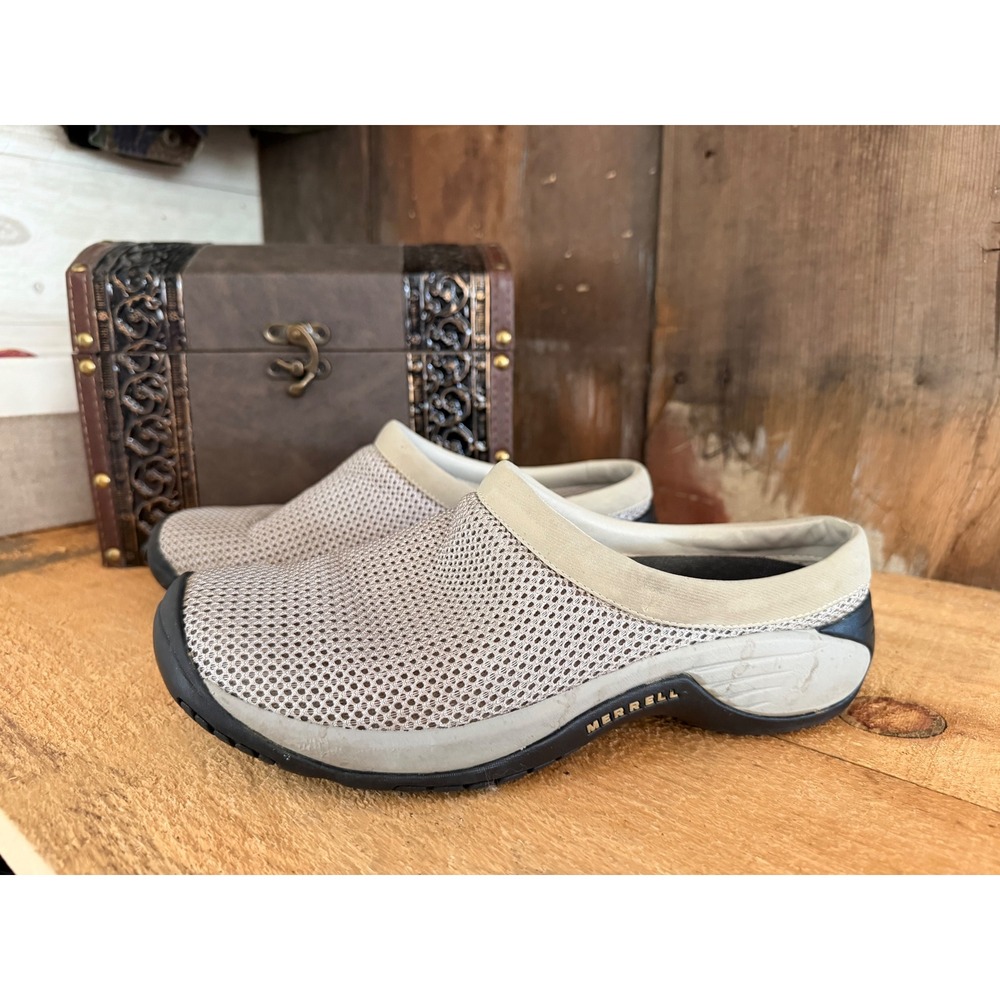 Merrell Encore Breeze 2 Silver Mist Mesh Slip On Clogs Womens 9.5 J66708 Comfort